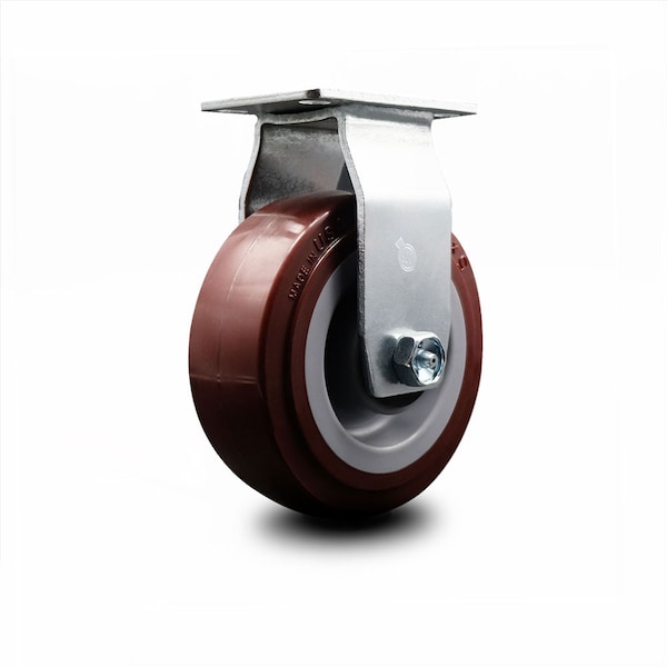 5 Inch Poly on Polyolefin Wheel Rigid Caster with Roller Bearing